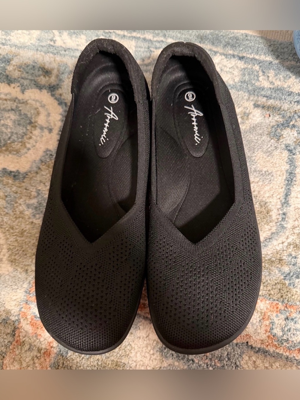 Annie Women's Black Knit Slip-On Flats
